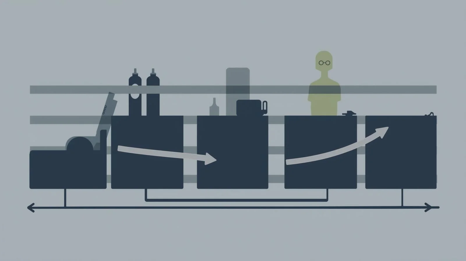 客数を分解して整理するための構造イメージ